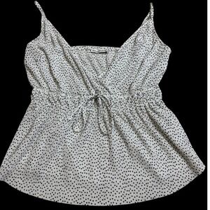 Abercrombie & Fitch Babydoll Cinch Tank Women's Large Polka Dot